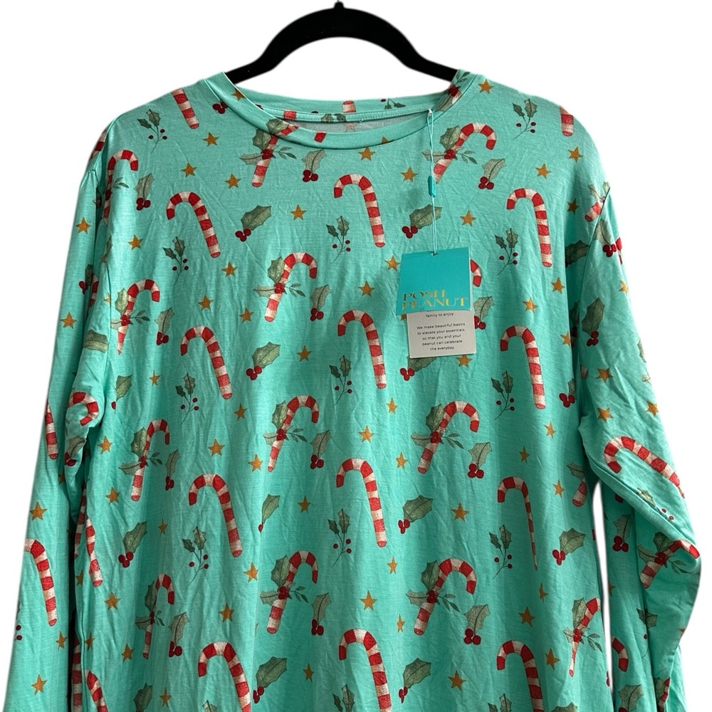 Posh Peanut Christmas Pajama T-Shirt Long Sleeve Bamboo Loungewear Size Large - Picture 2 of 5